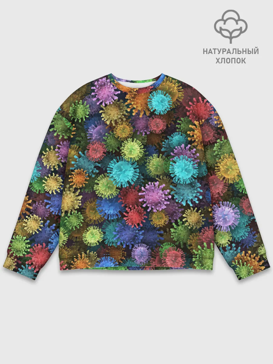 Мужской свитшот базовый / Разноцветные вирусы