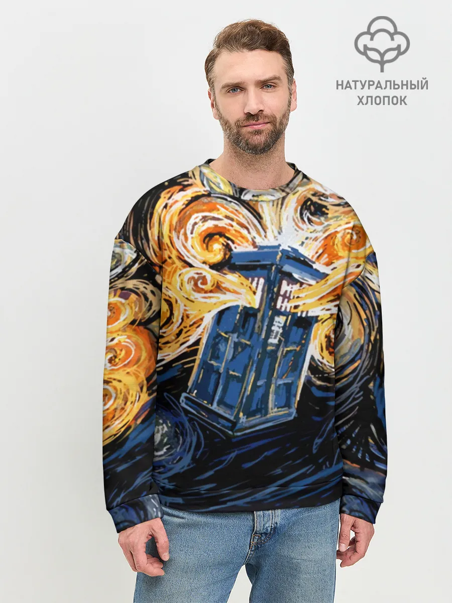Мужской свитшот базовый / Van Gogh Tardis