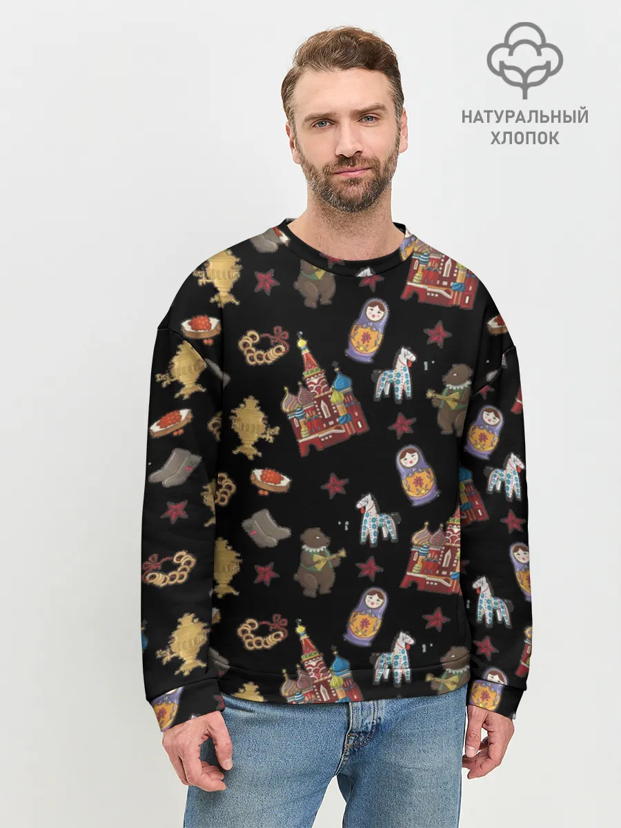 Мужской свитшот базовый / Москва символика