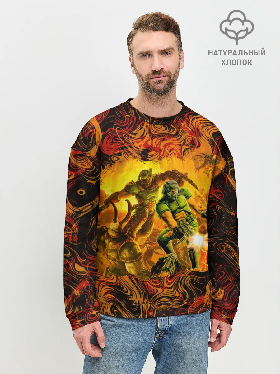 Мужской свитшот базовый / DooM Eternal & 1993