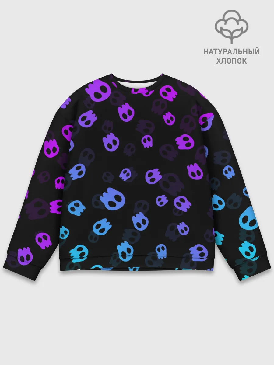 Мужской свитшот базовый / НЕОНОВЫЕ ЧЕРЕПА