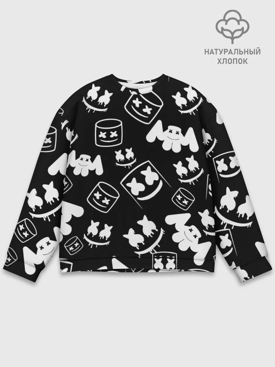 Мужской свитшот базовый / Marshmello ЧБ