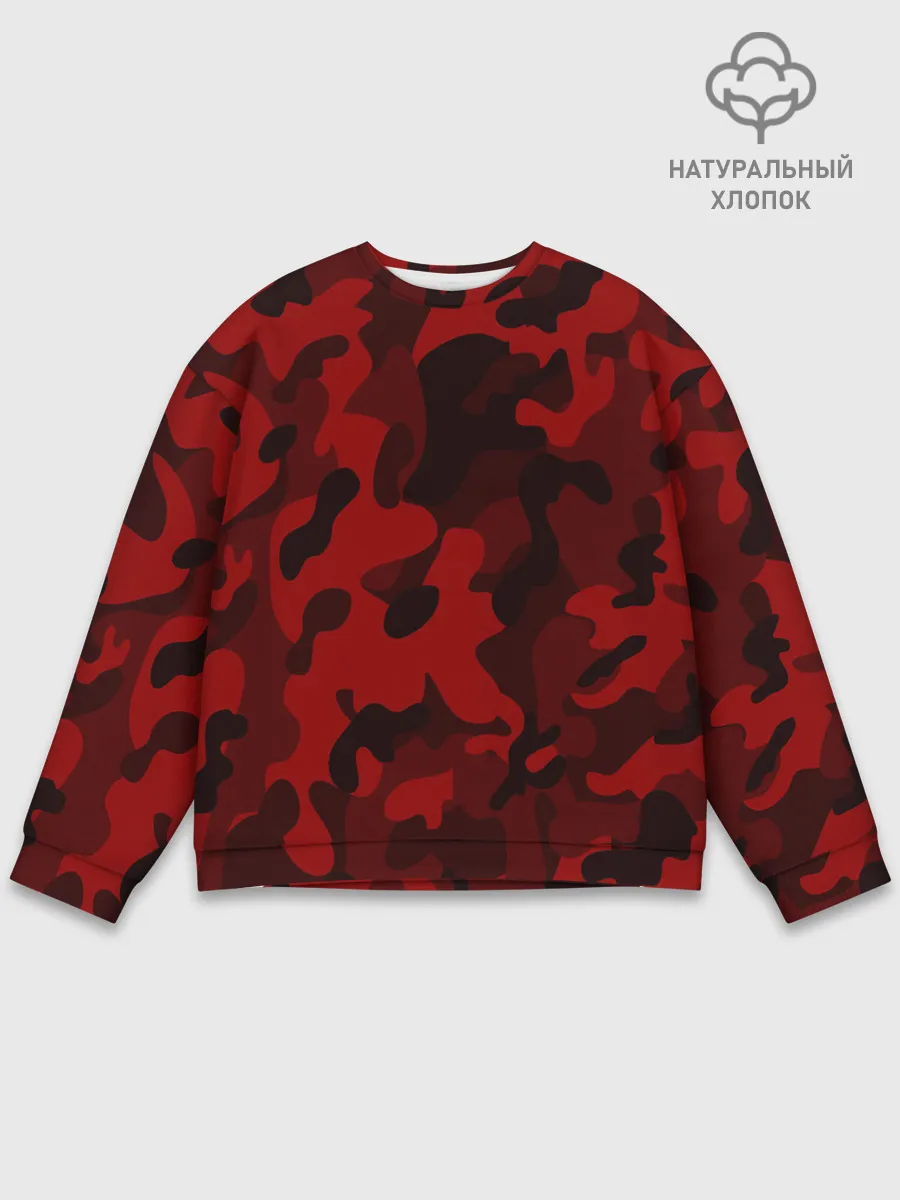 Мужской свитшот базовый / RED MILITARY | КРАСНЫЙ КАМУФЛЯЖ