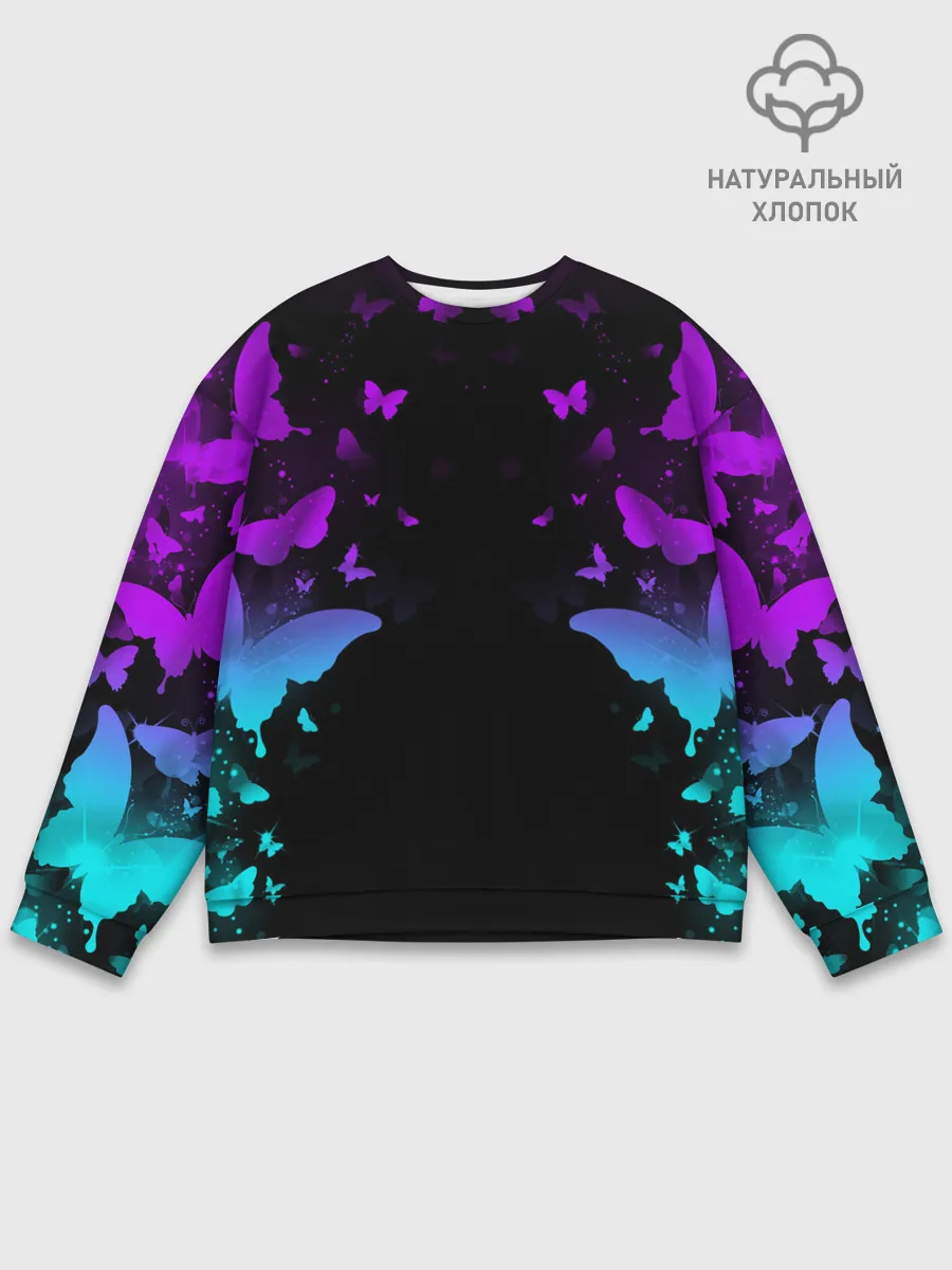 Мужской свитшот базовый / НЕОНОВЫЕ БАБОЧКИ | NEON BUTTERFLIES