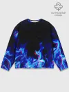 Мужской свитшот базовый / СИНИЙ ОГОНЬ ГЛИТЧ | BLUE FIRE GLITCH