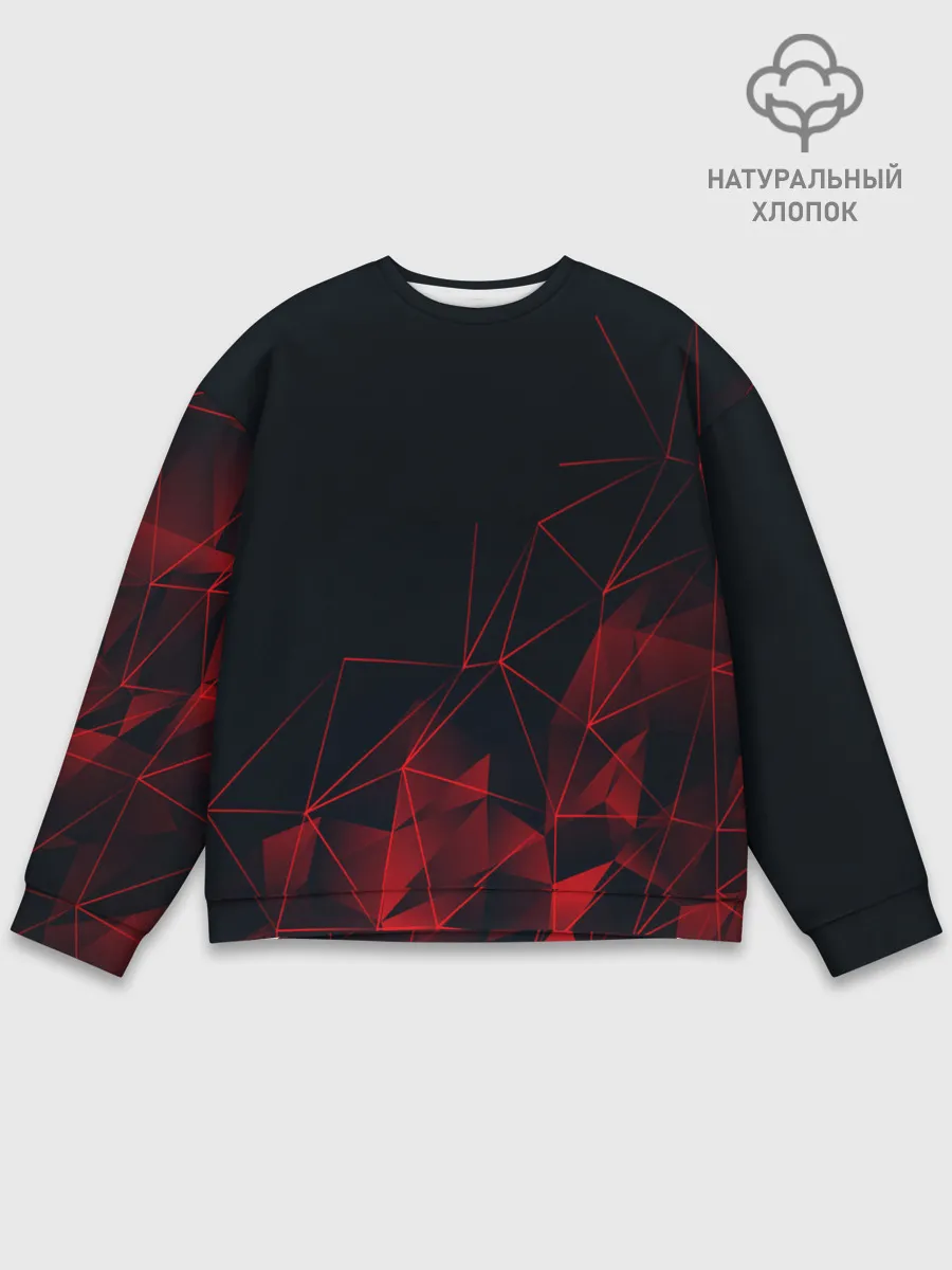 Мужской свитшот базовый / RED STRIPES | КРАСНАЯ ГЕОМЕТРИЯ