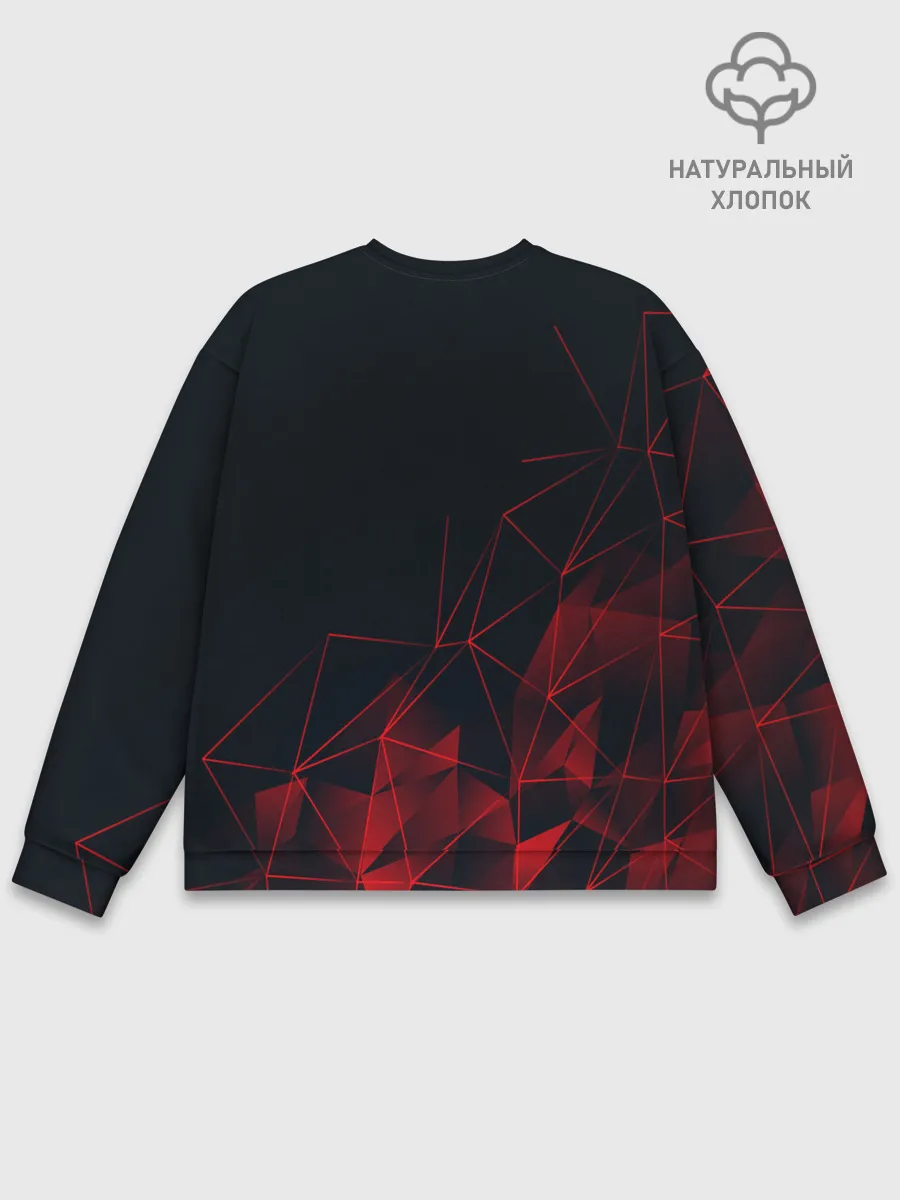 Мужской свитшот базовый / RED STRIPES | КРАСНАЯ ГЕОМЕТРИЯ