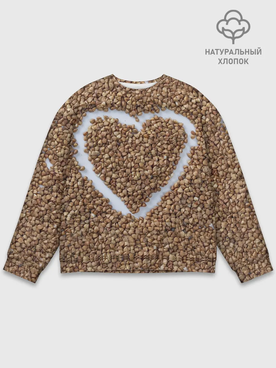 Мужской свитшот базовый / i love гречка