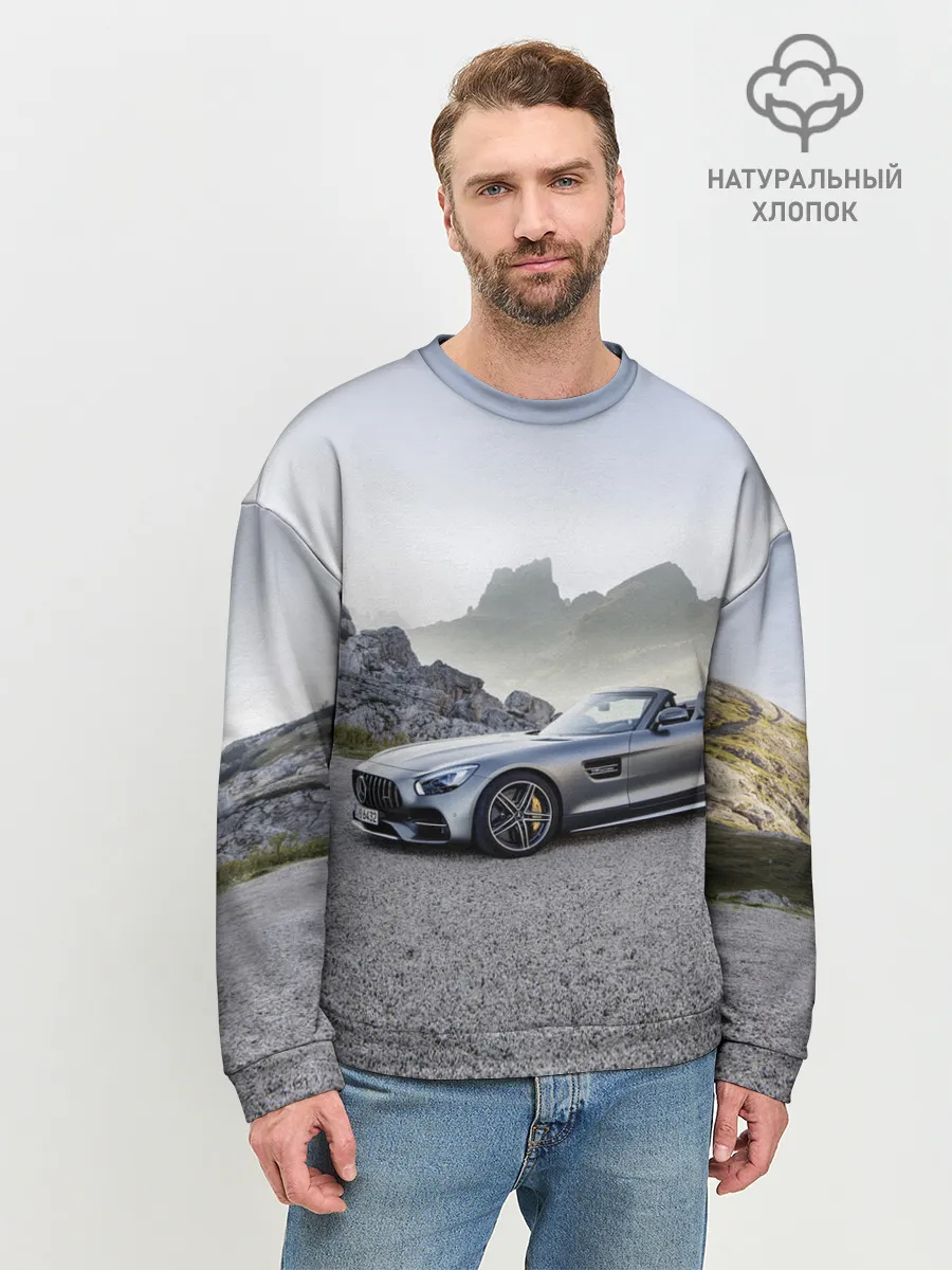 Мужской свитшот базовый / Mercedes V8 Biturbo