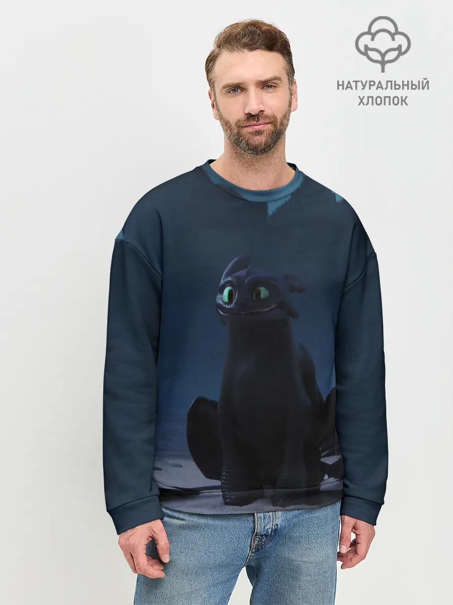 Мужской свитшот базовый / Беззубик:Ночная Фурия