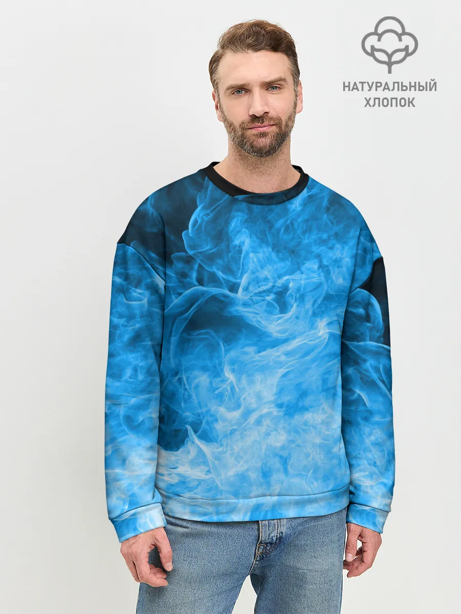 Мужской свитшот базовый / ОГОНЬ BLUE