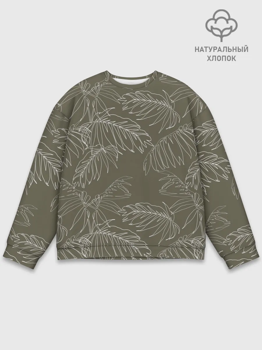 Мужской свитшот базовый / листья пальмы