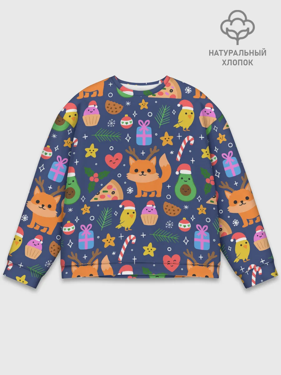 Мужской свитшот базовый / Новогодний макет