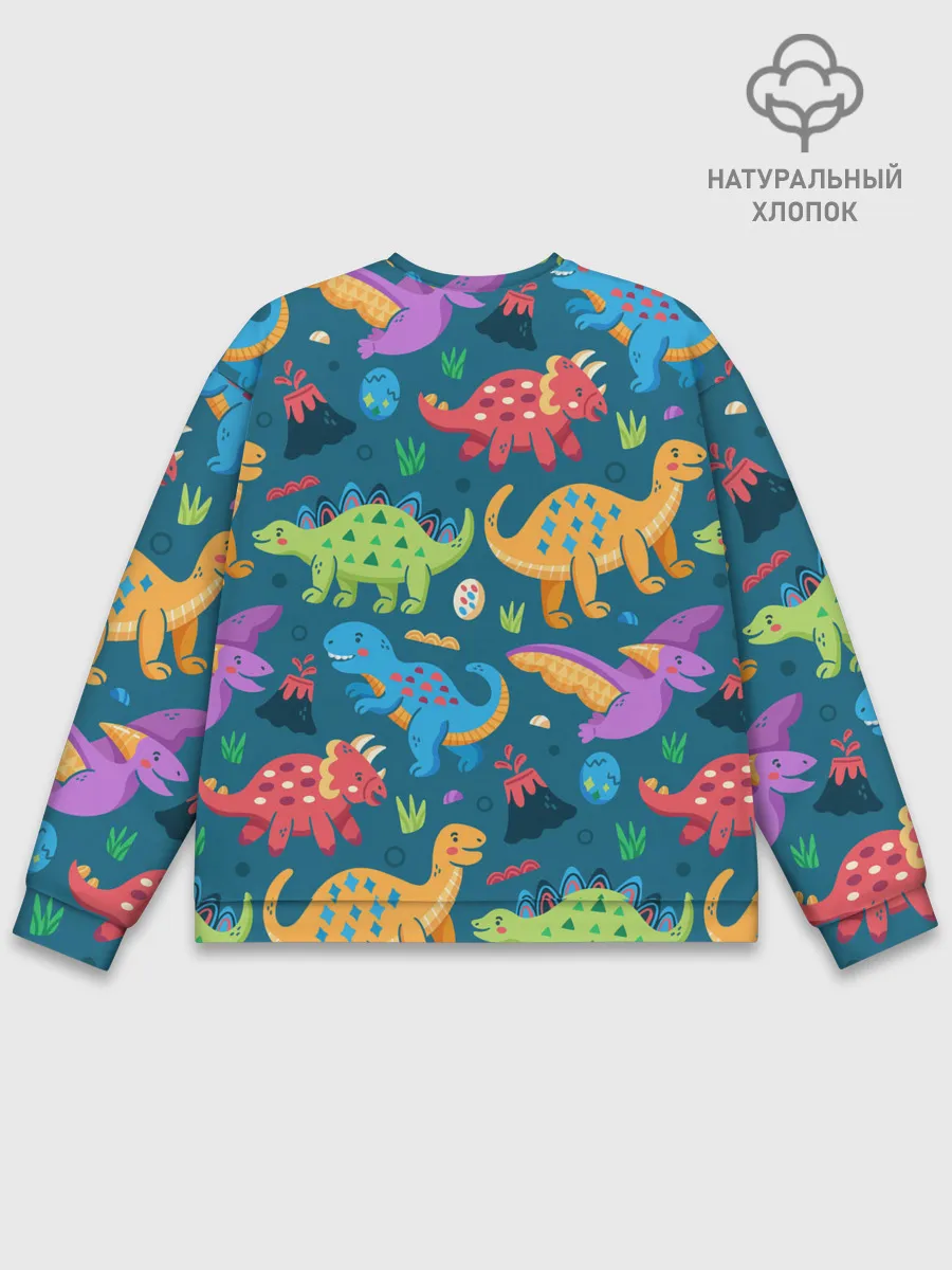 Мужской свитшот базовый / Арт с динозаврами