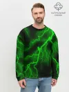 Мужской свитшот базовый / МОЛНИЯ GREEN NEON