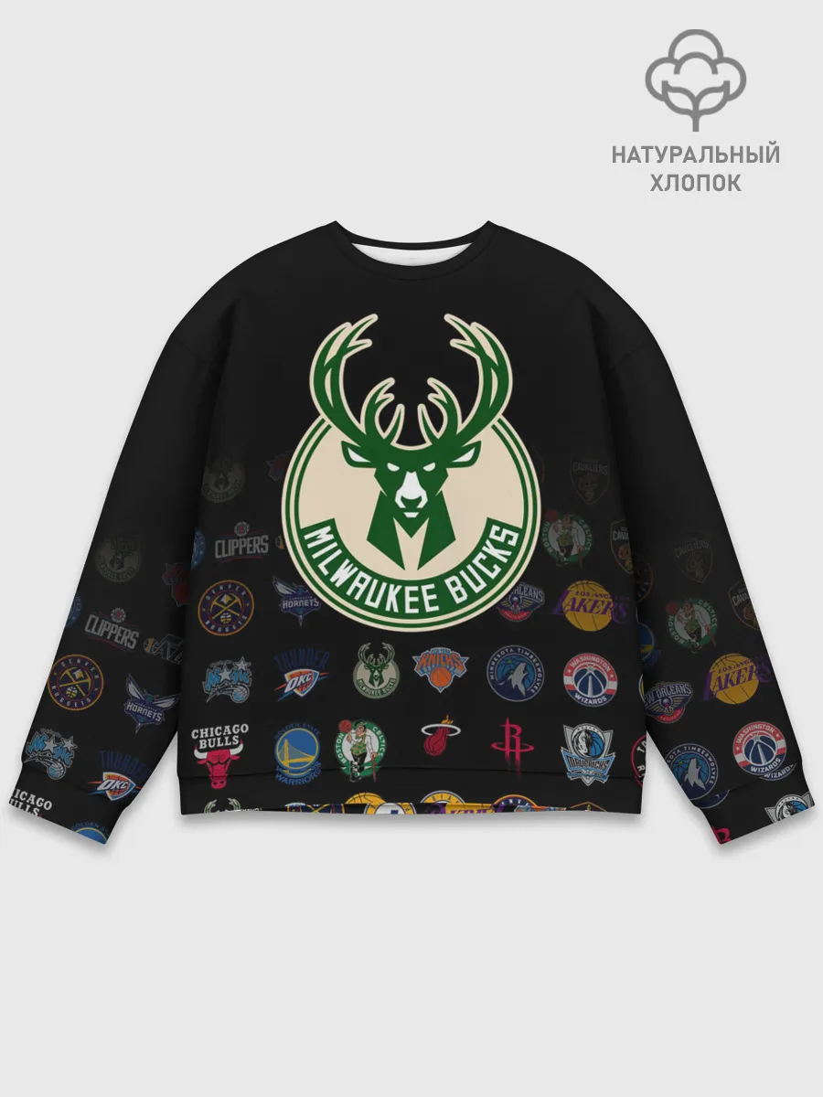 Мужской свитшот базовый / Milwaukee Bucks