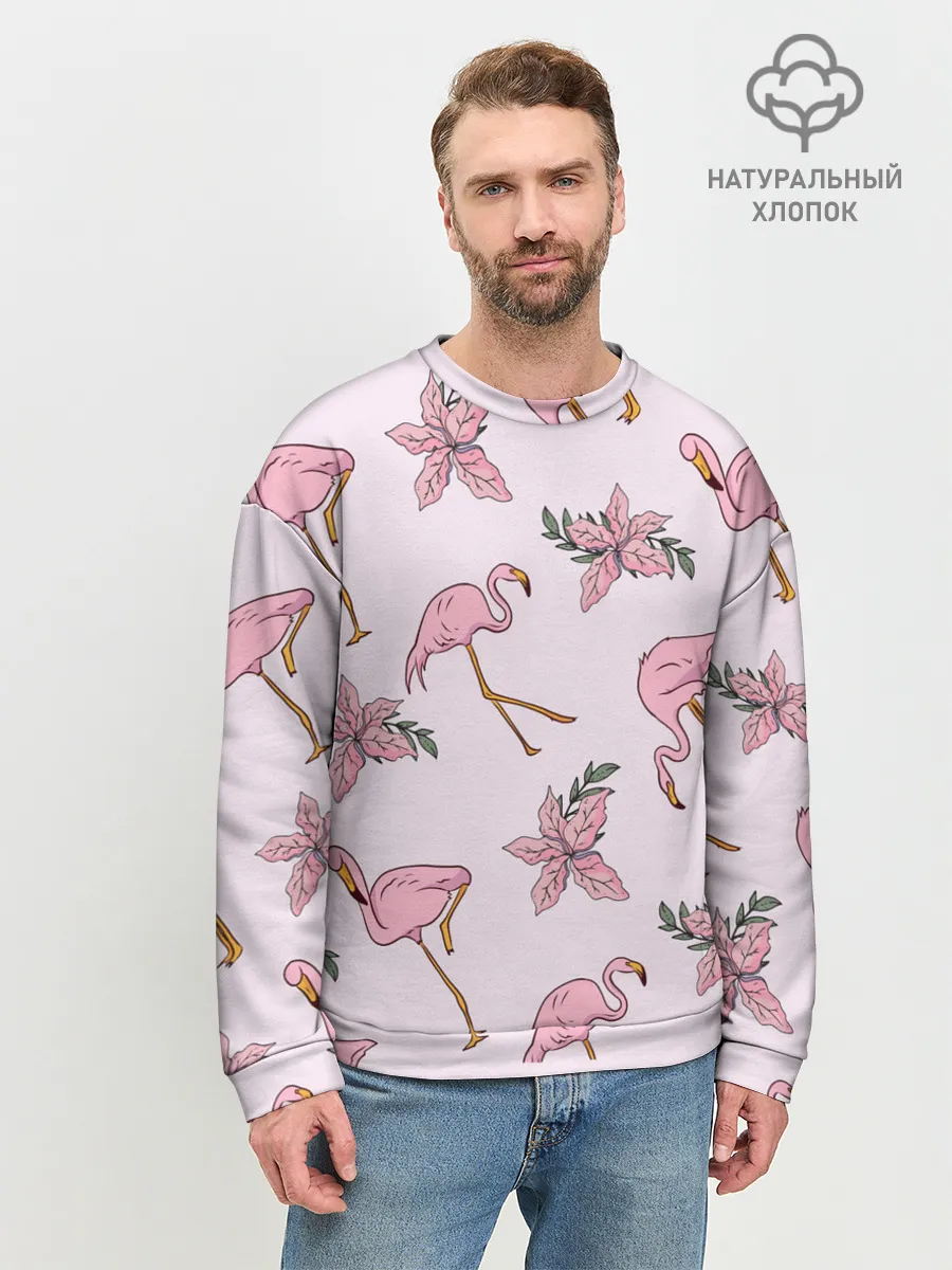 Мужской свитшот базовый / Розовый фламинго