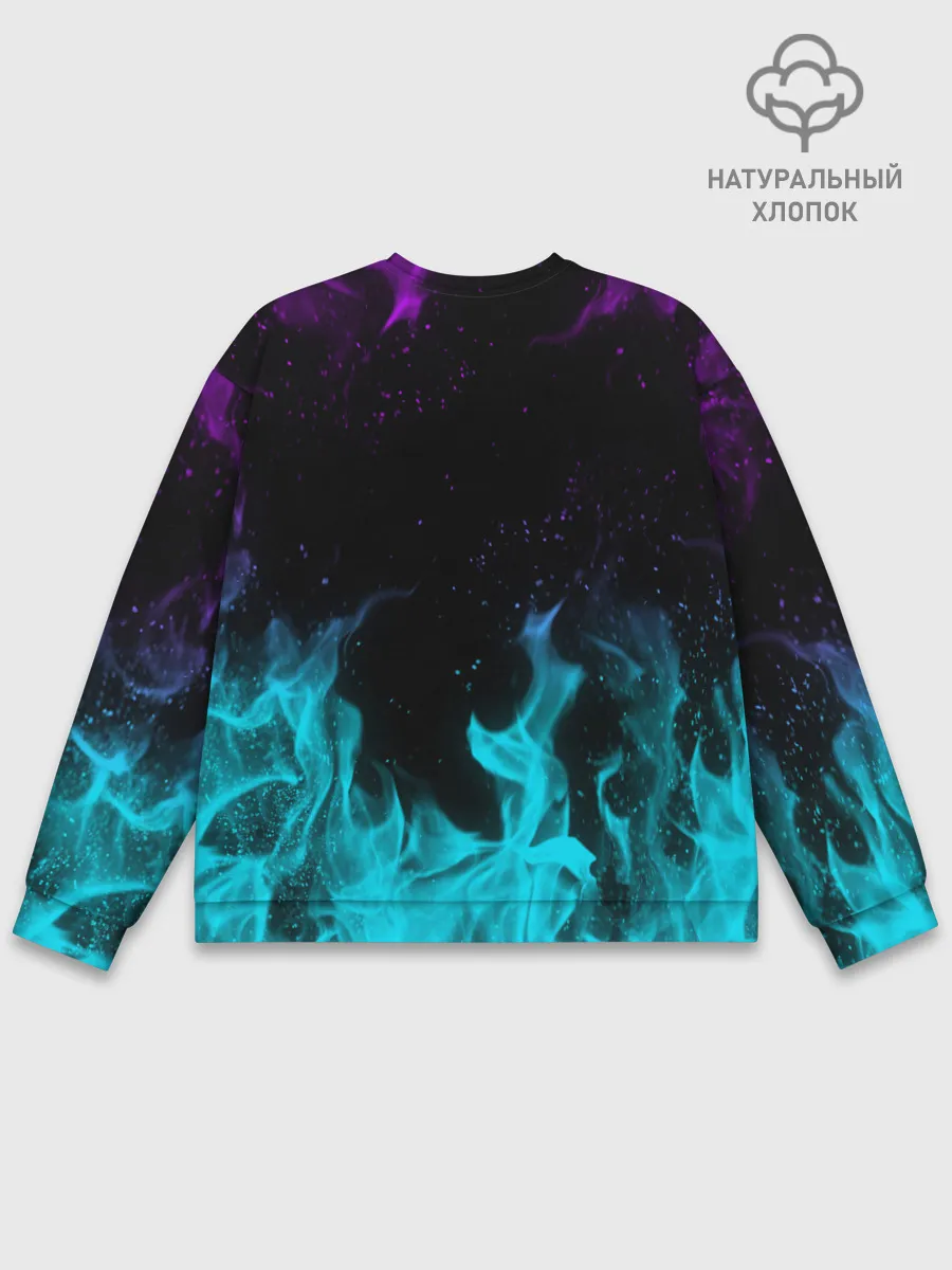 Мужской свитшот базовый / НЕОНОВЫЙ ОГОНЬ | NEON FIRE