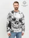 Мужской свитшот базовый / Цветочный череп