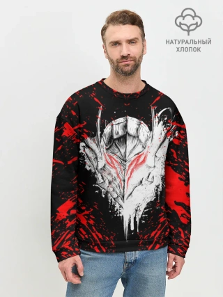 Мужской свитшот базовый / Берсерк маска белая