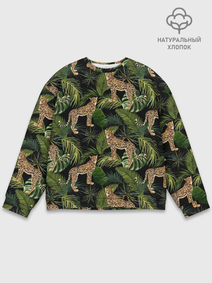 Мужской свитшот базовый / Леопарды на ветках