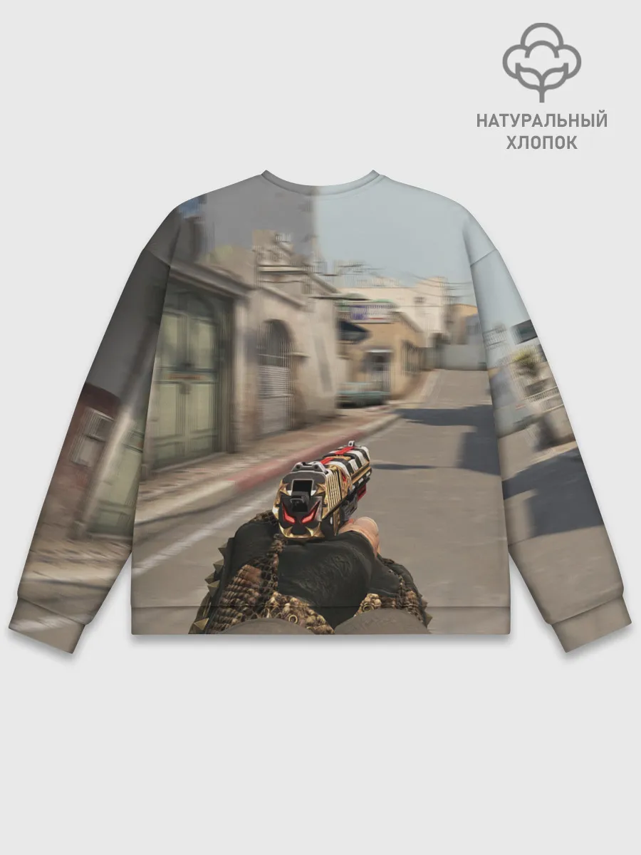 Мужской свитшот базовый / CS:GO - Ominous Look | Зловещий взгляд