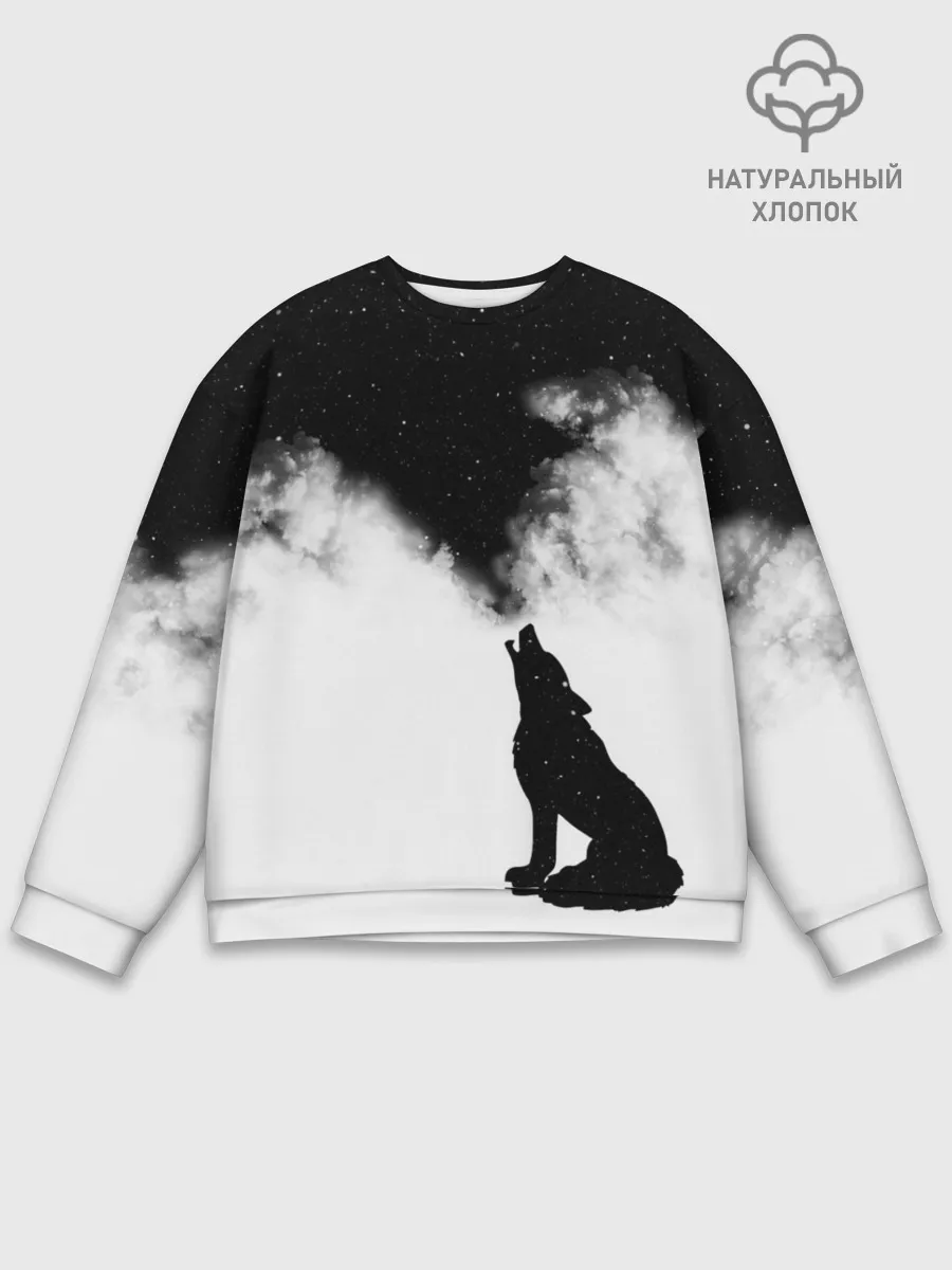 Мужской свитшот базовый / Galaxy wolf