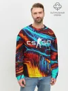Мужской свитшот базовый / CS GO STRIPES FLAME | КС ГО ПЛАМЯ