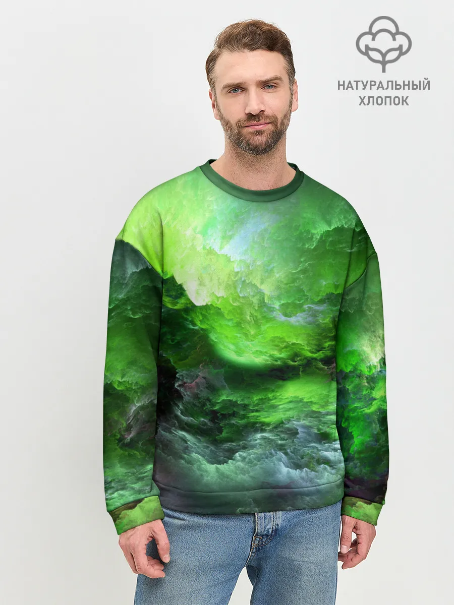 Мужской свитшот базовый / GREEN SPACE | ЗЕЛЁНЫЙ КОСМОС