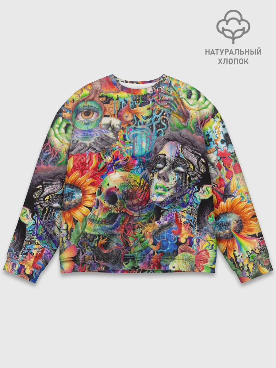 Мужской свитшот базовый / Психоделическое искусство