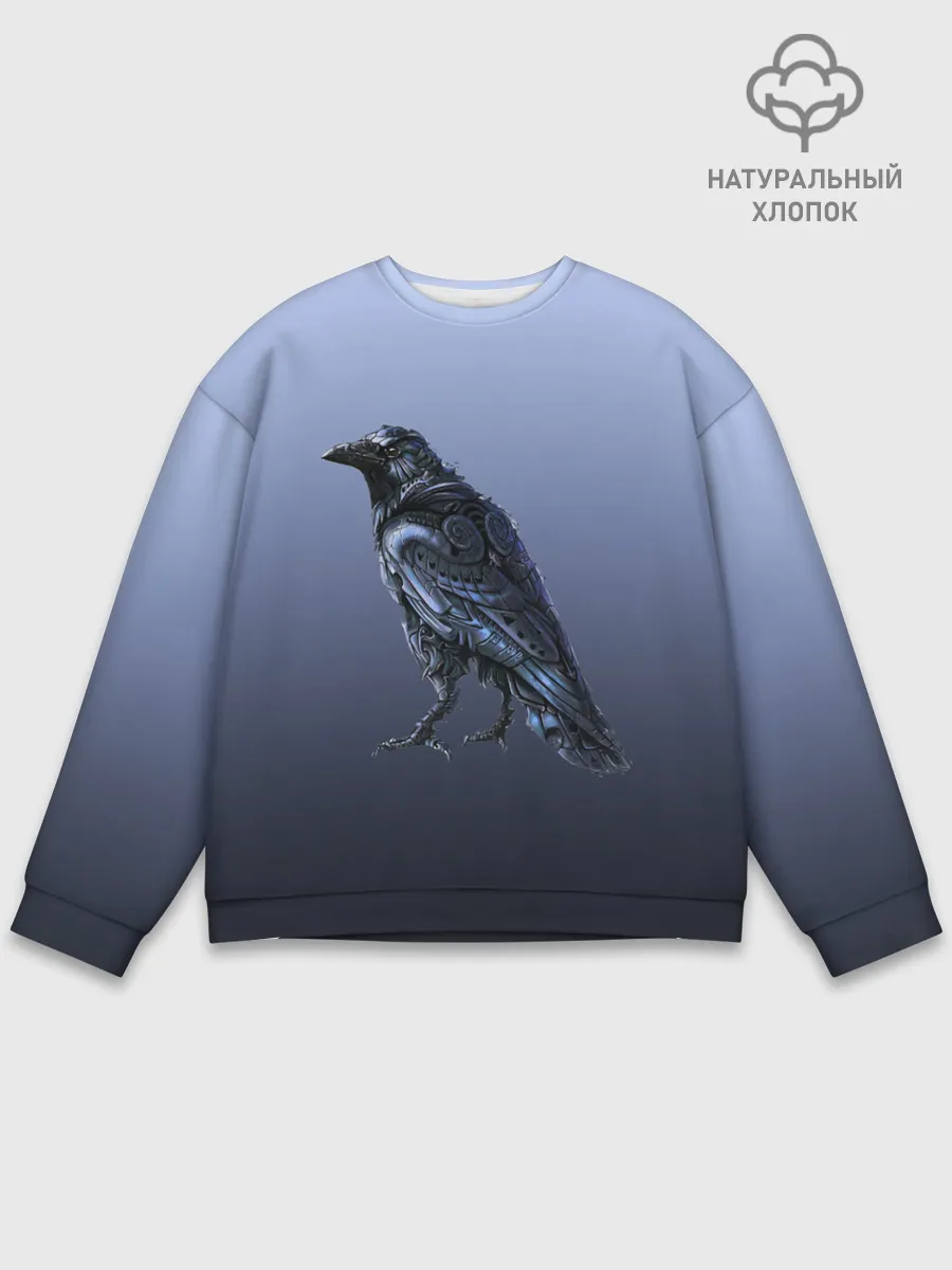 Мужской свитшот базовый / футуристический ворон