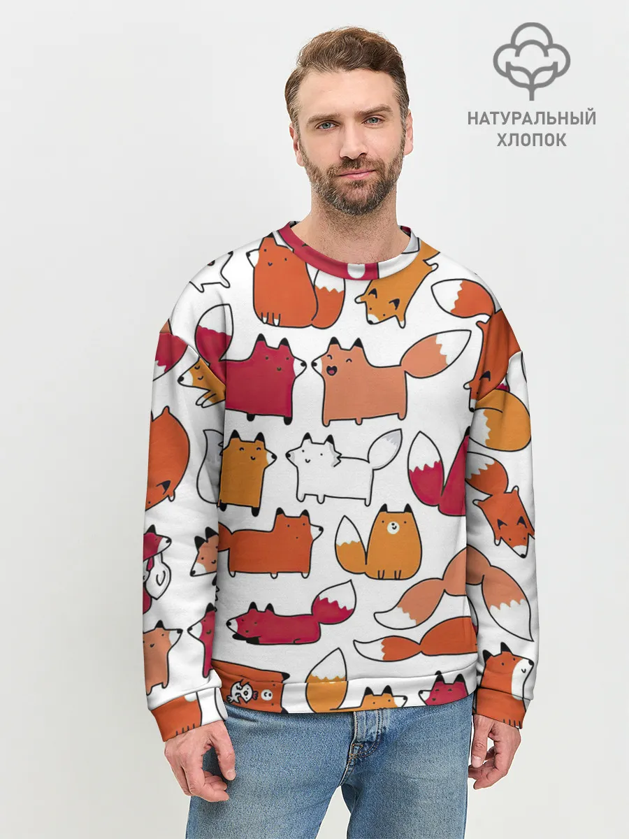 Мужской свитшот базовый / Милые лисы