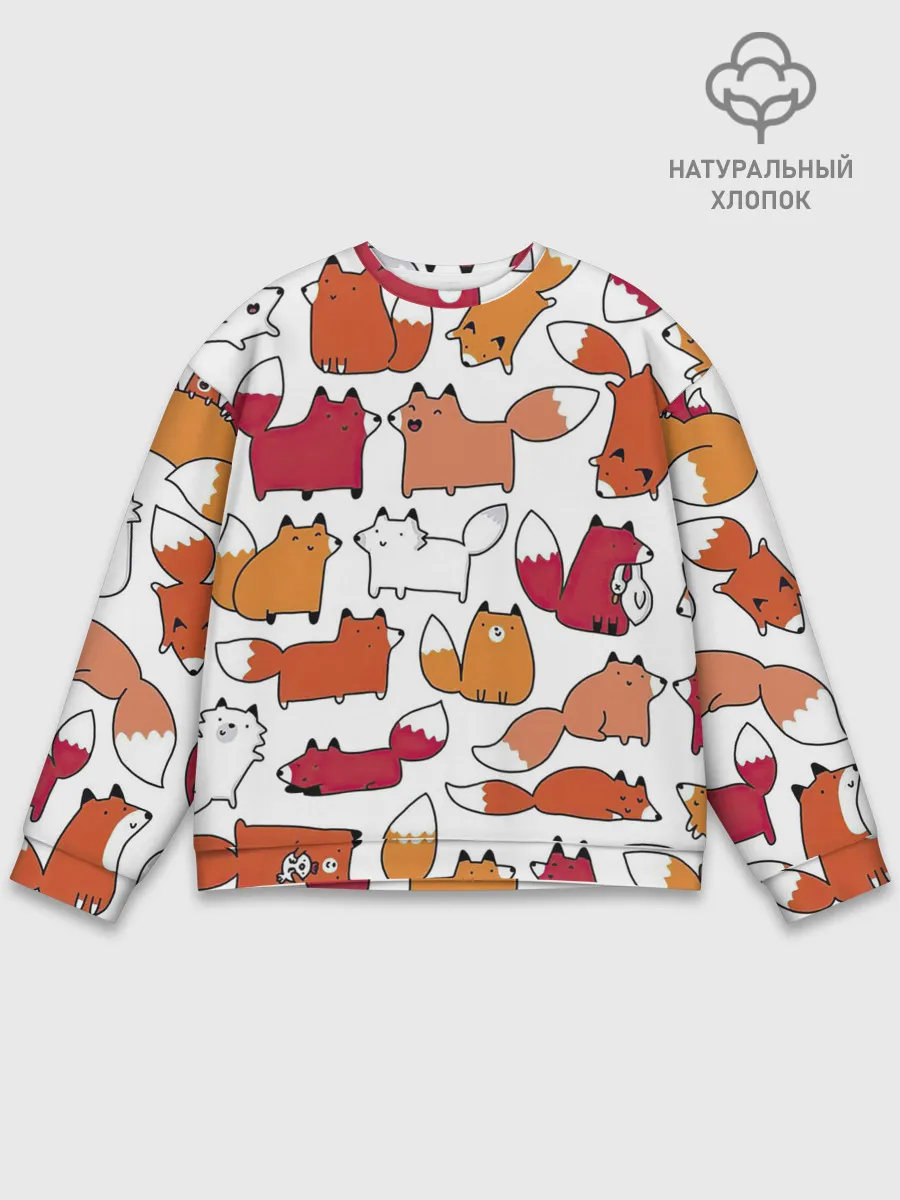 Мужской свитшот базовый / Милые лисы