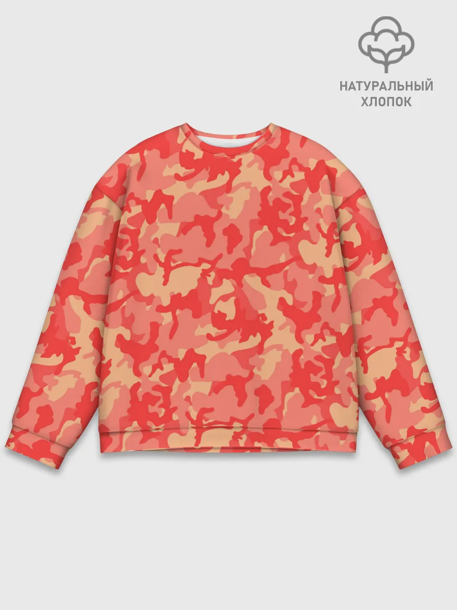 Мужской свитшот базовый / Оранжевый камуфляж