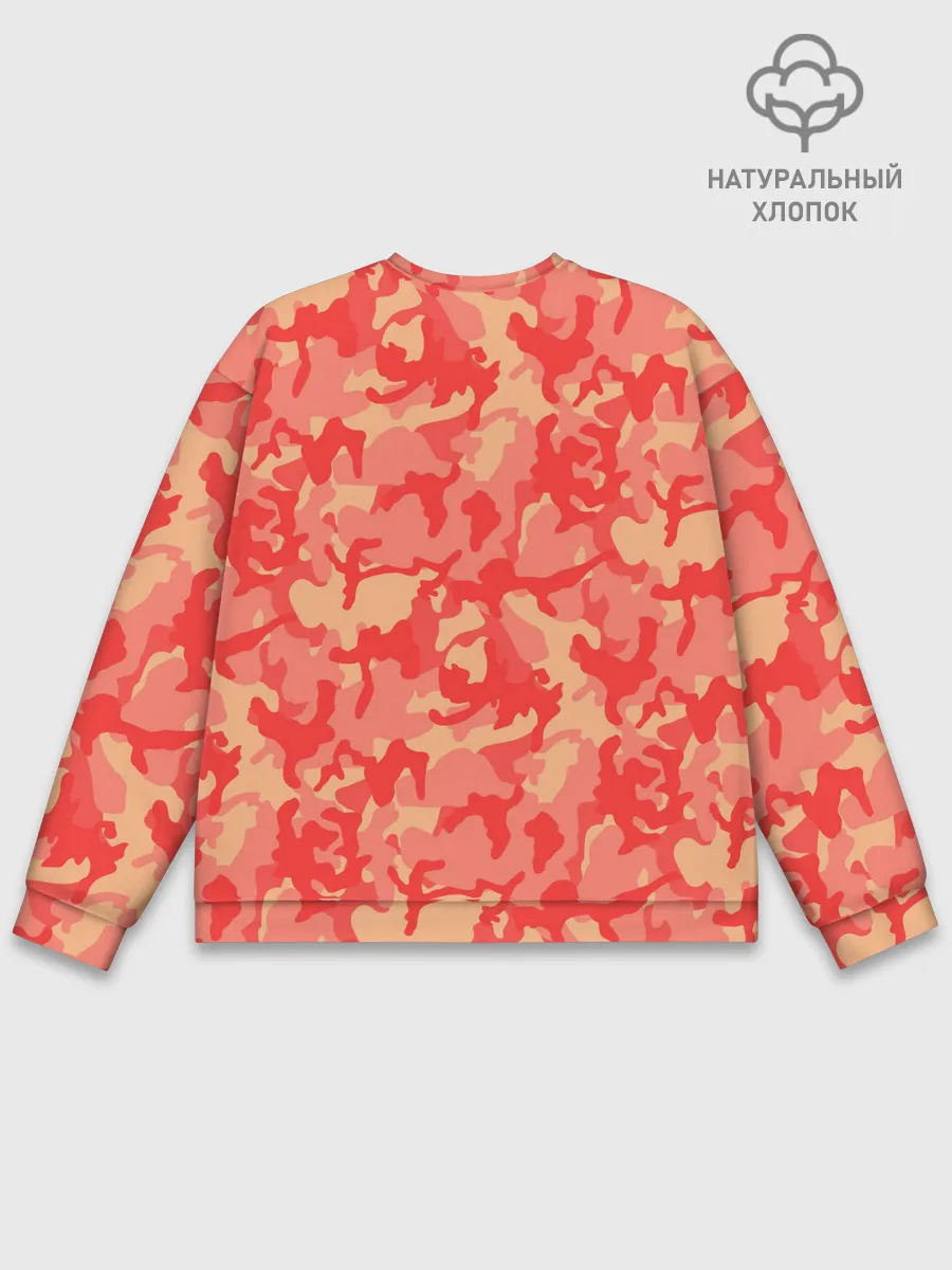 Мужской свитшот базовый / Оранжевый камуфляж