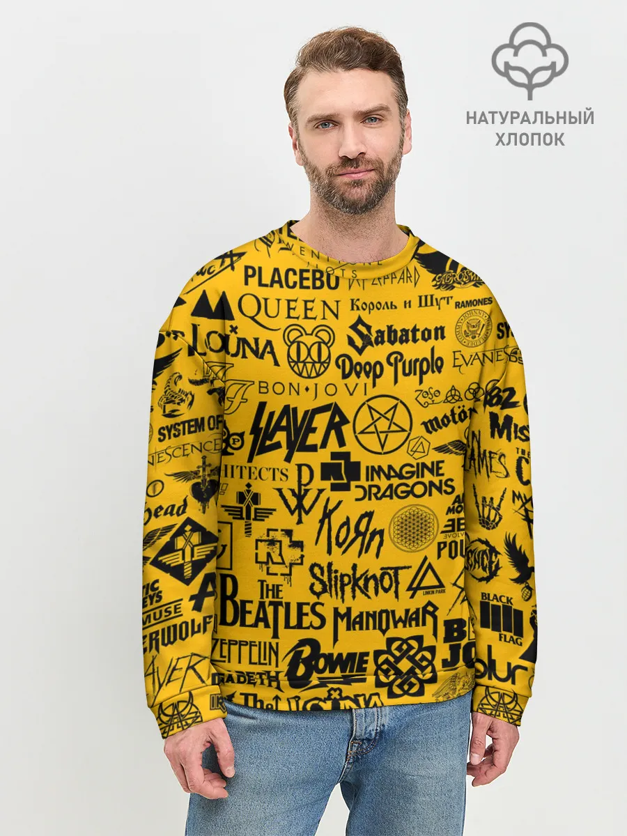 Мужской свитшот базовый / ЛОГОТИПЫ РОК ГРУПП