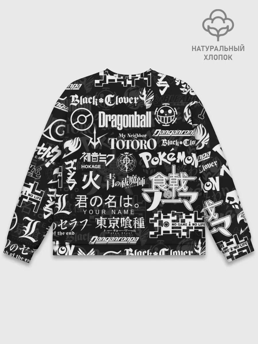 Мужской свитшот базовый / ЛОГОТИПЫ АНИМЕ | LOGO ANIME