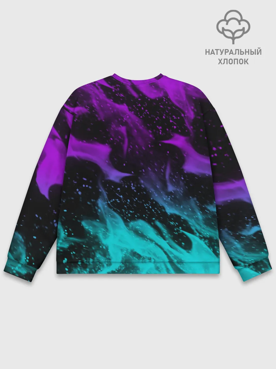 Мужской свитшот базовый / НЕОНОВЫЙ ОГОНЬ