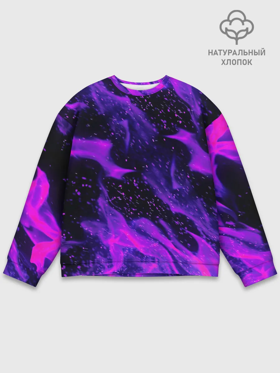 Мужской свитшот базовый / ФИОЛЕТОВЫЙ ОГОНЬ