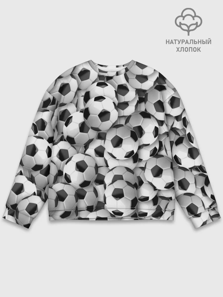 Мужской свитшот базовый / футбольные мячи много