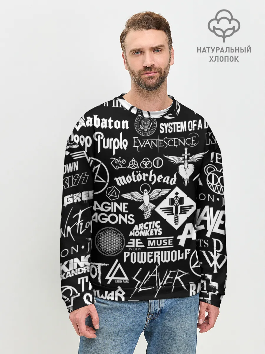 Мужской свитшот базовый / ЛОГОТИПЫ РОК ГРУПП
