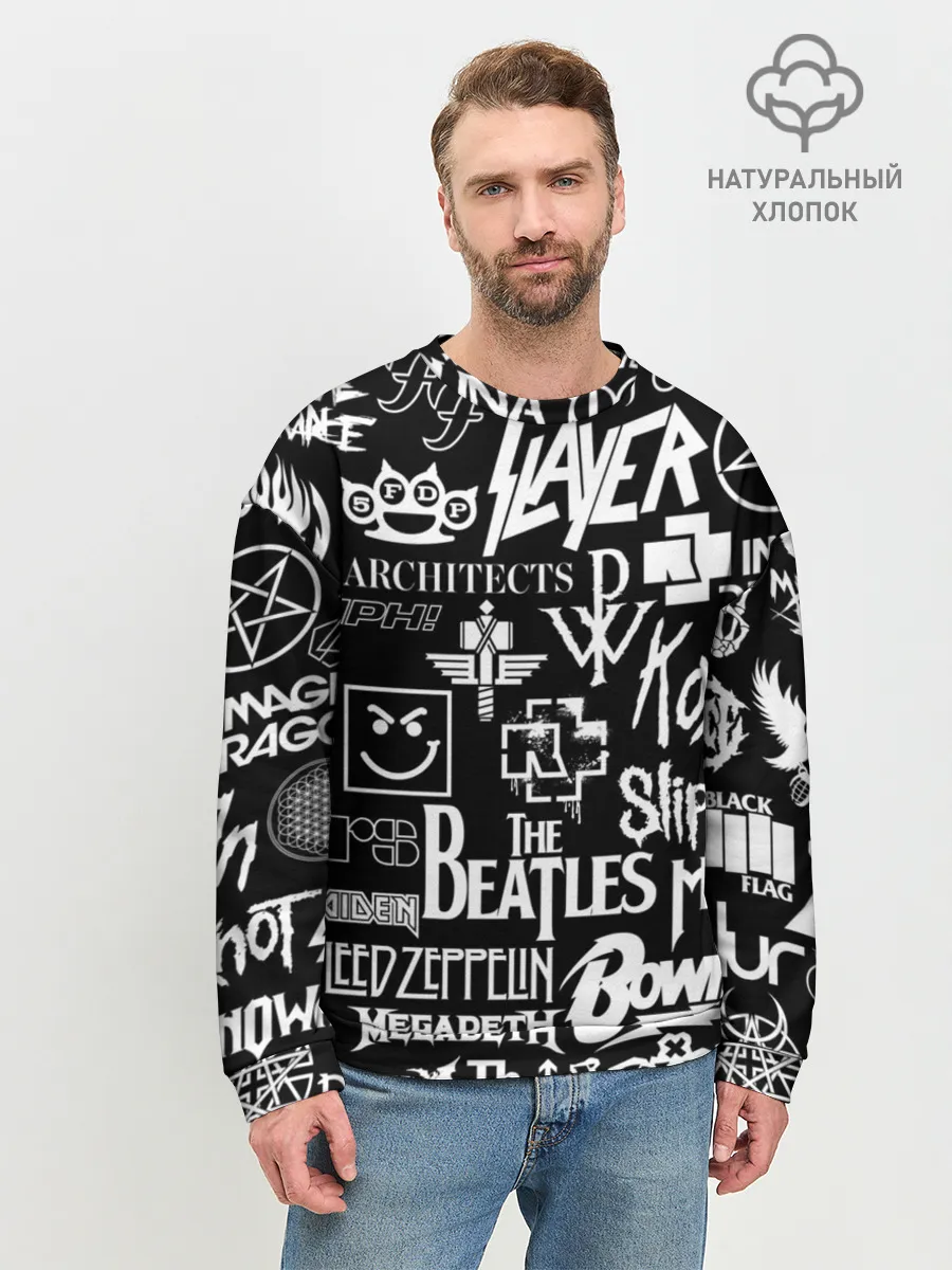 Мужской свитшот базовый / ЛОГОТИПЫ РОК ГРУПП