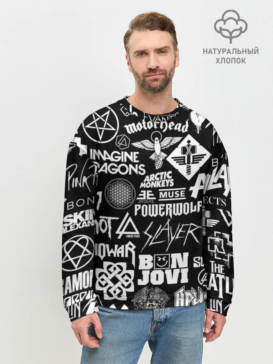 Мужской свитшот базовый / ЛОГОТИПЫ РОК ГРУПП