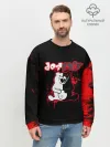 Мужской свитшот базовый / monokuma красные потертости
