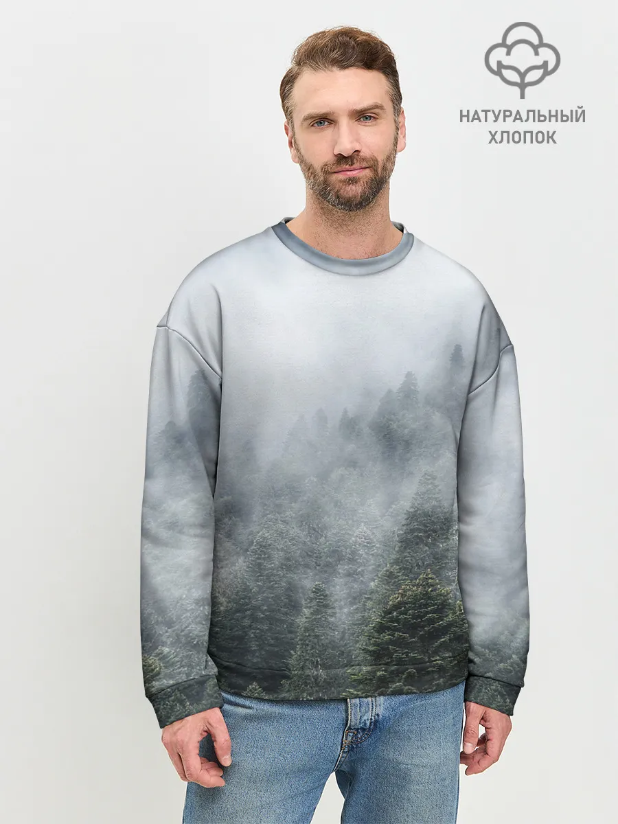 Мужской свитшот базовый / Туманный лес