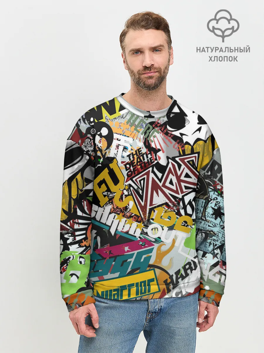 Мужской свитшот базовый / Стикеры
