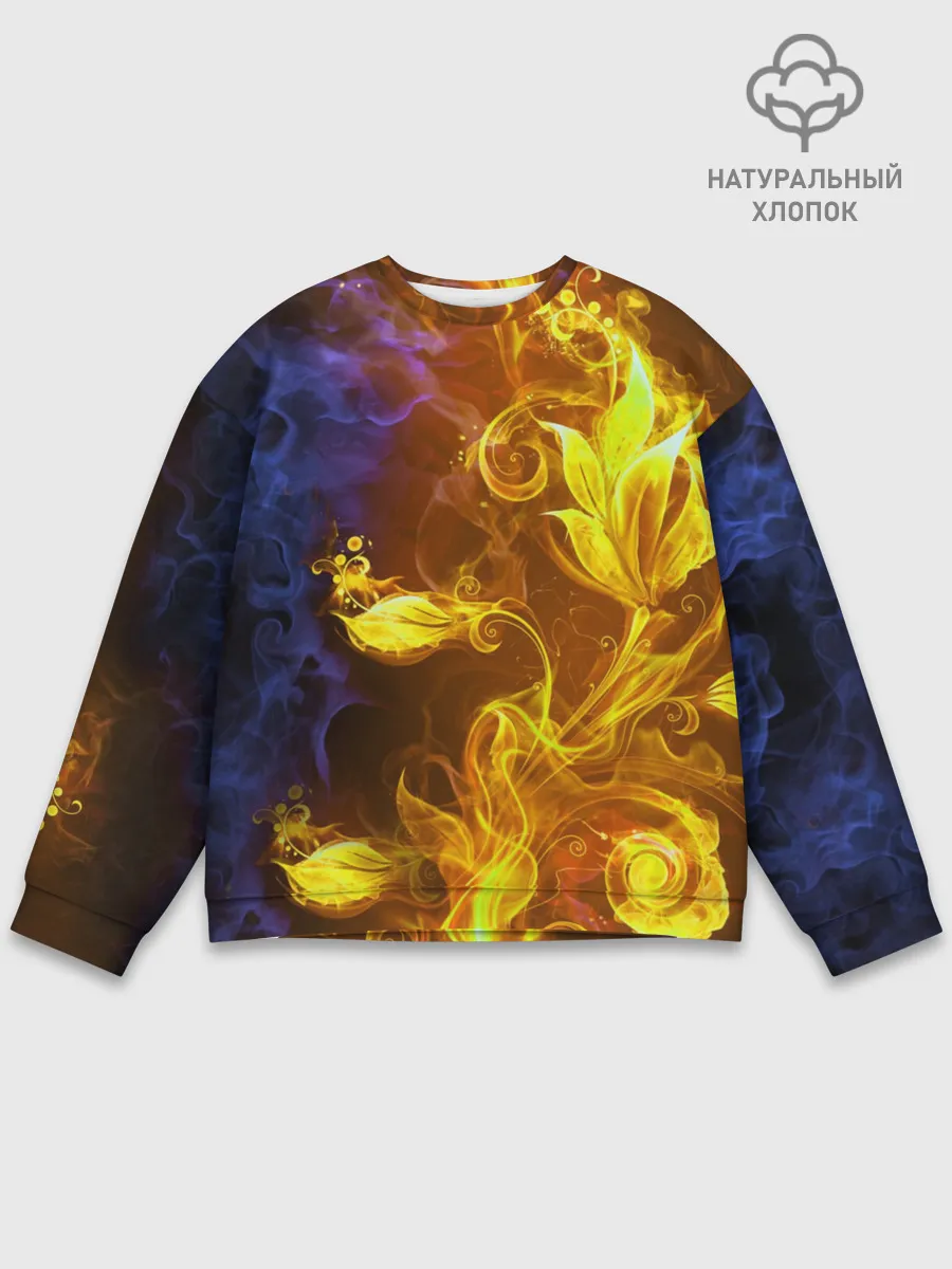 Мужской свитшот базовый / Огненный цветок