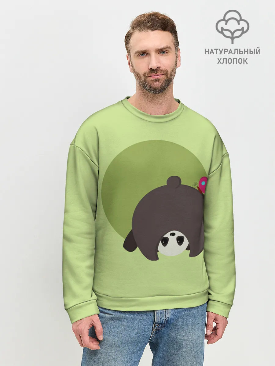 Мужской свитшот базовый / Прикольная панда с бабочкой
