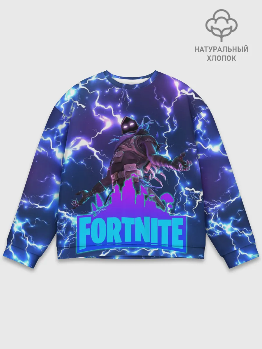 Мужской свитшот базовый / Фортнайт | Молнии
