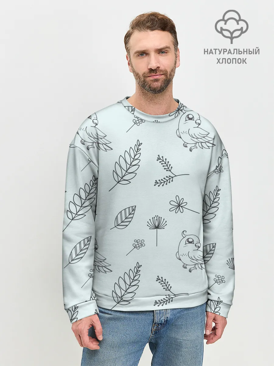 Мужской свитшот базовый / Милые птички